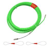IWILCS Guia Pasacables Trenzada 30M, Enhebrador de Alambre Electrico, Dispositivo con 2 Muelle, Kit de Enhebrado Ideal para la Colocación de Cables, Diámetro 4.5 mm, Verde