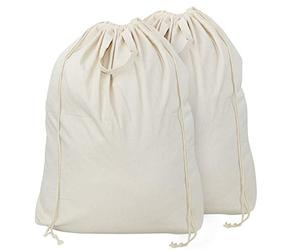 iwill CREATE PRO 2 bolsas de lavandería de lona de algodón 100% natural con asas de transporte y cierre de cordón, bolsas de forro lavables a máquina para cesta de lavandería o cestas