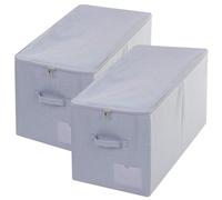 iwill CREATE PRO 2 cestas de almacenamiento grandes, 60 l, extra grandes, edredones, edredones, cestas de almacenamiento, juguetes, cestas de almacenamiento para armarios, estantes, color gris claro