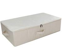 iwill CREATE PRO Caja de Almacenamiento Debajo de la Cama con Tapa con Cremallera, contenedor de Almacenamiento a Prueba de Polvo, Beige