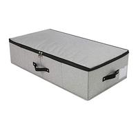 iwill CREATE PRO Caja de almacenamiento para debajo de la cama (75x38x18 cm) - Organizador para mantas, ropa de cama y ropa de invierno - Solución de almacenamiento de color gris oscuro con tapa