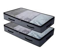 iwill CREATE PRO Caja de almacenamiento suave para debajo de la cama con 4 asas y tapa transparente para una fácil localización, material duradero, plegable y visible en la parte superior
