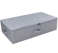 iwill CREATE PRO Cesta de almacenamiento de prendas de ropa debajo de la cubierta con cremallera de tres lados, diseño de gran tamaño y plegable, contenedor de organizador antimoho, gris claro