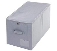 iwill CREATE PRO Gran cesta de almacenamiento con tapa - Caja de almacenamiento plegable de tela con asas (Gris claro, una unidad)