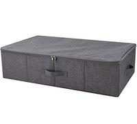 iwill CREATE PRO Juego de ropa de cama para debajo de la cama, edredón, cobija, zapatos, caja de almacenamiento con tapa con cremallera, color negro y gris
