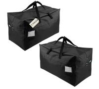 iwill CREATE PRO Lote de 2 bolsas de almacenaje de 100 l para artículos de decoración de festivales, árboles de Navidad, tiras de luces led, herramientas, etc., negro