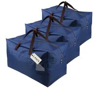 iwill CREATE PRO Lote de 3 bolsas grandes de 100 l con asas y resistentes al agua. Ideales para guardar ropa de cama, para viajes en caravana, mudanzas, para ir al colegio, azul