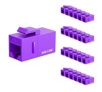 iwillink Acoplador Keystone Cat6, paquete de 25 unidades, conector Keystone Cat6 hembra a hembra, conector Keystone RJ45 UTP para cable de red Cat6, Cat5e, Cat5, morado