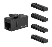 iwillink Acoplador Keystone RJ45 Cat6, paquete de 25 unidades, conector Keystone Cat6 hembra a hembra, inserto de acoplador Keystone UTP, conector Keystone, acoplador Ethernet, negro