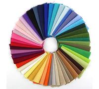 Iwinna 50 Different Color Pieces Linen Cotton Fabric Solid Color Bundle Patchwork Squares of 10 * 10cm