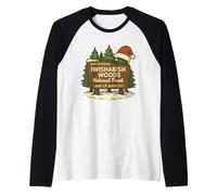 Iwishabish Woods National Forest Land of Audacity Navidad Camiseta Manga Raglan