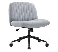 IWMH Silla de Oficina sin Brazos,Silla de Tocador Giratoria con Ruedas,Altura Ajustable Silla de Escritorio con Acolchado de Tela,Silla Tapizada con Respaldo Medio,para Casa, Oficina,Dormitorio