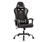 IWMH Silla Gaming, Silla Gamer con Respaldo Alto Ergonómico, Silla de Carreras Giratoria de Altura Ajustable con Reposabrazos, Reposacabezas Ajustable y Soporte Lumbar (Gris)