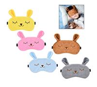 iwobi 5 Piezas Antifaz para Dormir Divertido, Antifaz de Dormir de Ojos Patrón de Conejo de Dibujos Animados 3D Sueño Atifaces para Dormir Viajes Resto