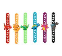 iwobi 6Pcs Pulsera Dinosaurios, Artículos de Fiesta Dinosaurios Cumpleaños Niño, Pulseras Bofetada, Pulsera Dinosaurios, Anillo Dinosaurio, Slap Pulsera, Slap Bracelets