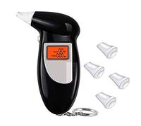 iwobi Alcoholimetro Digital, Probador de Alcohol portátil con 4 piezas Boquillas Alcoholímetro Professional con Pantalla LCD