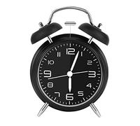 iwobi Fuerte Reloj Despertador de Doble Campana 4 Pulgadas Dial Grande con Luz Nocturna, Reloj Despertador Ruidoso