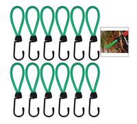 iwobi - Gancho Tensor, Tensor de Lona (12 Piezas, tensores elásticos, Acampada, con Gancho, Correa elástica para Lonas