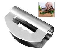 iwobi Mezzaluna Chopper, Chopper para ensalada de acero inoxidable de doble hoja con cuchilla Mejores para ensaladas picadas