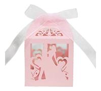 IWOMA Cajas huecas para caramelos, juego de 50 unidades, lazo con lazo, suministros de fiesta de despedida de soltera, festival, fiesta, envoltura para estuche