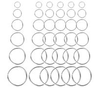 iwontalersy 36 Piezas Anillas Llaveros,Aceros Inoxidables Anillas Llaveros,Doble Lazos Argollas Pequeños Anillos,para Manualidades,Bisutería