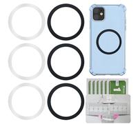 iwontalersy 6 Piezas Anillo Adaptador,Anillo de Metal Adhesivo,Compatible con Carga Inalámbrica y Accesorios,Negro y Blanco