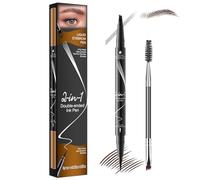 iwontalersy Lápiz de Cejas de Doble Punta con Microblading,Lápiz de Cejas Resistente al Agua 2 En 1,Crea un Maquillaje de Cejas Natural y Duradero(Marrón Oscuro)