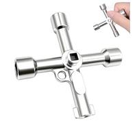 iwontalersy Llave Multifuncional de 4 Puntas,Multifuncional,Clé d'armoire Électrique Multifonctionnelle 6 en 1,Herramienta Triangular Universal