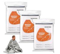 iwontalersy Manta Térmica Supervivencia,Manta Termica Oro Plata,Reutilizable,210×160 cm,Adecuada para Proteger Tanto del Frío como del Calor (3 Piezas)