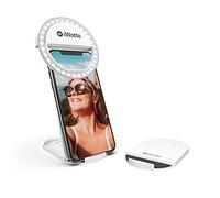 iWotto Aro de Luz LED para Móvil con Stand - 2 Modos y 3 Intensidades de Luz Blanca - Anillo Luz para Selfie, TikTok - Ring Light Recarga USB - 36 Leds Universal para Smartphone, Tablet, PC - Blanco