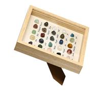 IWOWHERO 1 Juego Marco de fotos de mineral de cristal piedras pulidas piedra de bolsillo de palma decoración de piedra irregular decoración del hogar familiar Regalo Modelo marco de la foto