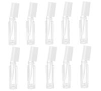 IWOWHERO 10 piezas Botellas Rellenable Brillo Labios Tubos Transparentes Abs para Almacenamiento y Viaje Diario