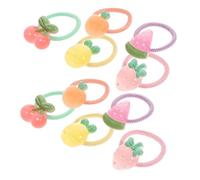 IWOWHERO 10 piezas Gomitas Pelo Niña Colores Surtidos Lazos Elásticos con Diseño de Frutas para Fiestas y Uso Diario Accesorios Cabello Niñas