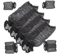 IWOWHERO 10 piezas Gorros de Malla Elásticos para Pelucas Redes Suaves y Duraderas para Recogidos Cubre Cabello para Uso Cómodo y Seguro Aptos para Cabello Color Negro
