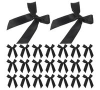 IWOWHERO 100 Piezas Lazos Mini de Cinta Satén Negros para Manualidades DIY Pequeños Lazos para Decoración de Regalos Accesorios para Cabello y Proyectos de Costura