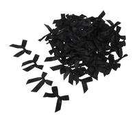 IWOWHERO 100 Piezas Lazos Mini Satén Negros para Manualidades Accesorios Costura Decoración Tartas Regalos Boda y Proyectos DIY