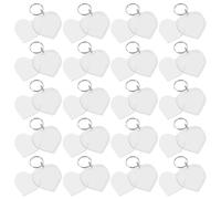 IWOWHERO 100 Piezas Llavero de Acrílico en Forma de Corazón Transparente, Ligero y Portátil para Proyectos DIY y Recuerdos, Marco para Fotos Elegante y Versátil