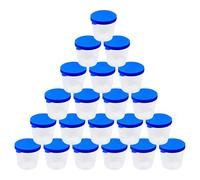 IWOWHERO 100 Vasos de Prueba para Muestras de Laboratorio Plástico Resistente Tapa Hermética Anti-Fugas 40 Ml Color Azul Uso Multipropósito Entornos Clínicos y Científicos Paquete de