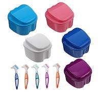 IWOWHERO 10piezas Caja De Dentaduras Postizas Recipientes De Viaje Cuidado Bucal Personal Diseño Ligero y Práctico