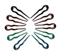 IWOWHERO 10piezas Horquillas Resina Para Mujer De Accesorios De Vintage Para Recogidos y Chignons Para Fiestas y Disponibles Verde Negro Azul y