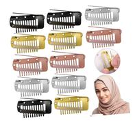 IWOWHERO 12 Piezas hair clips horquillas moño hair topper hair bow hair pin alfiler pelucas coletero desenredador clips de fijación de boina pasador de clip de extensiones de cabello Metal