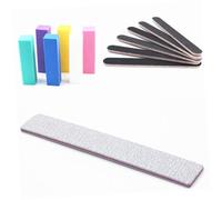 IWOWHERO 13 piezas Manicura Profesional Bloque de Lijado y Limas Portátiles para Uñas Naturales y Postizas Pulidor Duradero para de Uñas Incluye Bloques Tiras Negras y Tira Gris