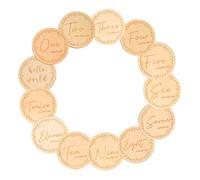 IWOWHERO 13 piezas Tarjetas de Madera para Niña con Grabado Carteles de Mensual para Recién Nacidos Accesorios para Fotografía y Registro de Crecimiento