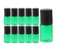 IWOWHERO 15 Frascos Roll-On de Vidrio Recargables de 2 Ml para Aceites Esenciales Mini Perfume Roll-On Verde para Aromaterapia y Cuidado Facial Envases Compactos para Viaje y Uso Diario