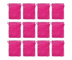 IWOWHERO 16 Piezas Bolsa de Satén con Cordón para Pelucas y Portátil para Extensiones y Prótesis Capilares Protección contra Polvo y Fricción para Viajes y Eventos Color Rosa