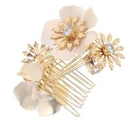 IWOWHERO 1par Peine Lateral De Flores Strass Para Novia Accesorios Elegantes Para Bodas y Eventos Diseño Delicado y Fácil De Usar Para Combinar Vestidos De Noche
