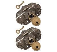 IWOWHERO 2 Juegos Candado Decorativo Vintage de Metal con Pestillo para Joyero y Caja de Seguridad, 2 Piezas, Diseño en Forma de Oso y Corazón, Cierre Resistente para Puertas, Cajones y