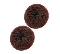 IWOWHERO 2 Moños para Mujer de Nylon y Fibra Química, Accesorios Cabello Marrón para Hacer Moños, Diseño Versátil para Bodas y Vida Diaria, Pack de 2 Unidades