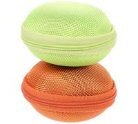 IWOWHERO 2 Piezas Bolsa para Aceites Esenciales con Cierre de Cremallera Organizador Portátil para Botellas Redondas de Estuche Compacto y Práctico para Viaje Colores Verde y Naranja