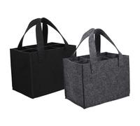 IWOWHERO 2 Piezas Bolsa para Vino de Fieltro Premium con Divisor Resistente y Ligera de Unidades Negro y Gris Capacidad para Botellas para Transporte y Regalo